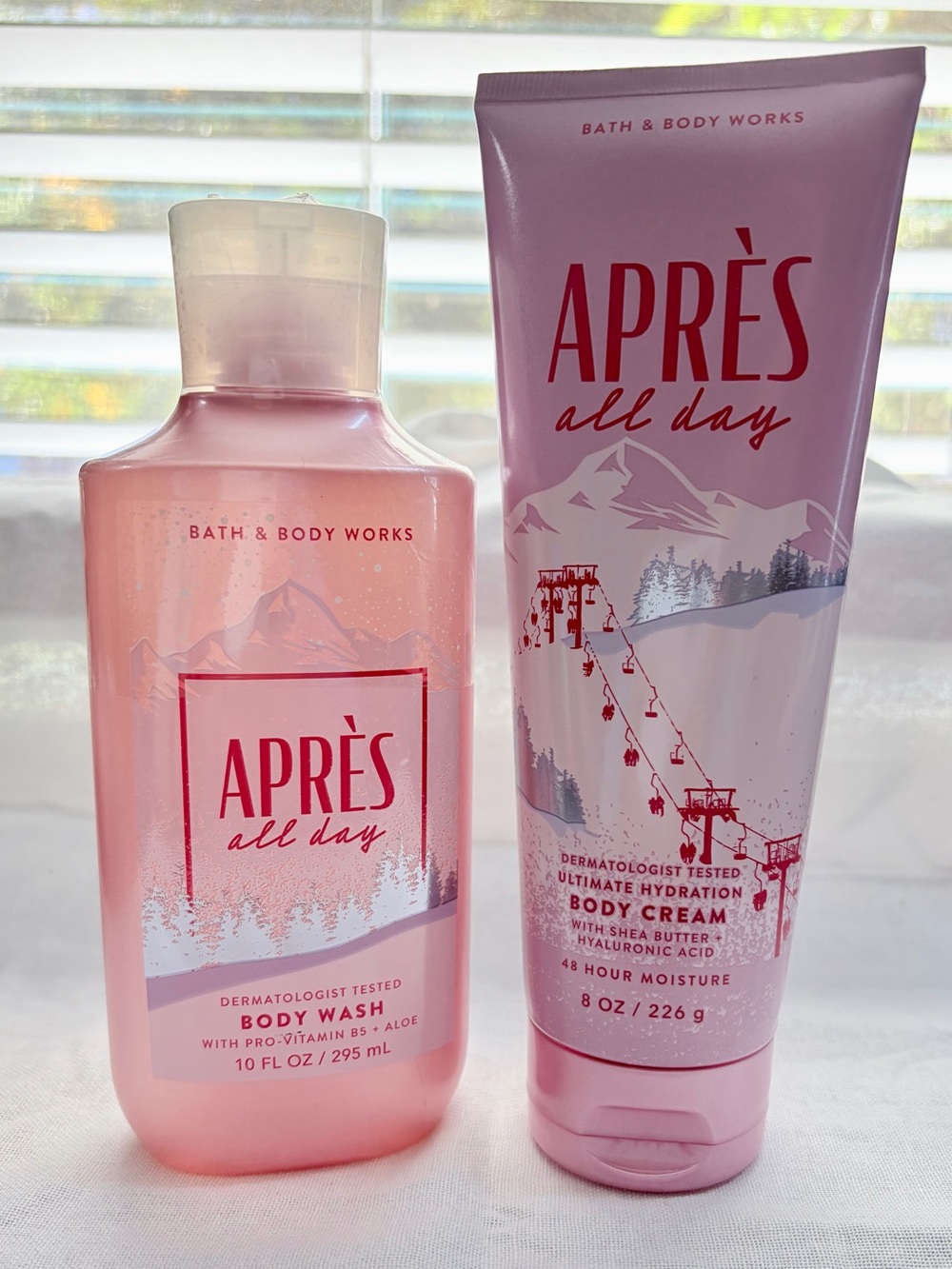 Bath & Body Works Aprés All Day Pink Body Wash & Body Cream Set
